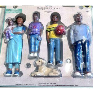 Mayberry Street Miniatures Resin Family 5-Piece Set Dog Figurine Dollhouse